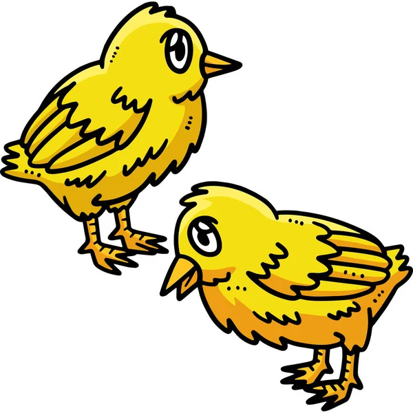 Карикатура Иллюстрирует Курицу Цыплят — стоковый вектор