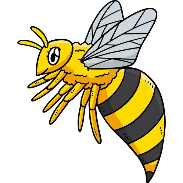 Denna Tecknade Clipart Visar Queen Bee Illustration — Stock vektor
