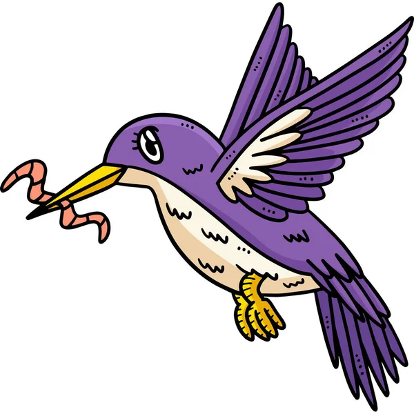 Questa Clipart Del Fumetto Mostra Illustrazione Mother Bird — Vettoriale Stock