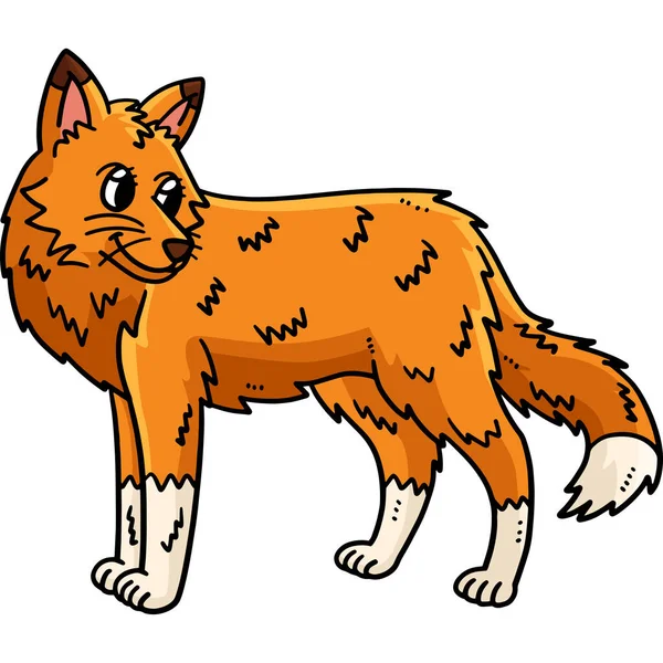 Questa Clipart Del Fumetto Mostra Illustrazione Mother Fox — Vettoriale Stock