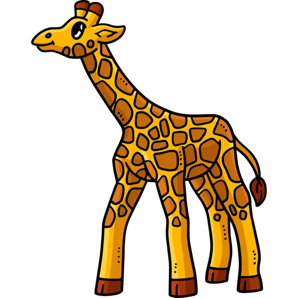 Tento Kreslený Kliparty Ukazuje Baby Žirafa Ilustrace — Stockový vektor