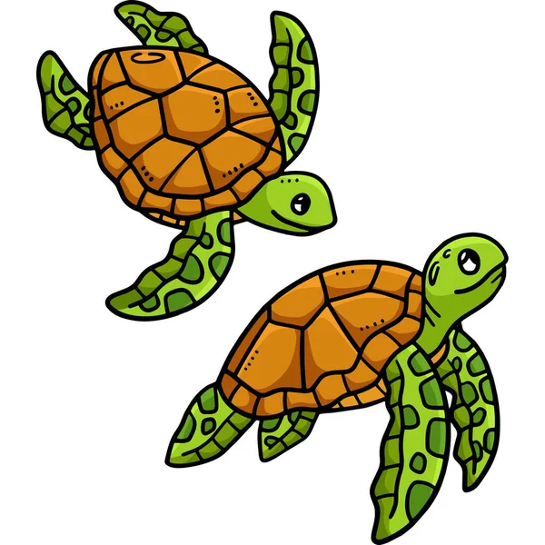 stock vector This cartoon clipart shows a Baby Turtle illustration.