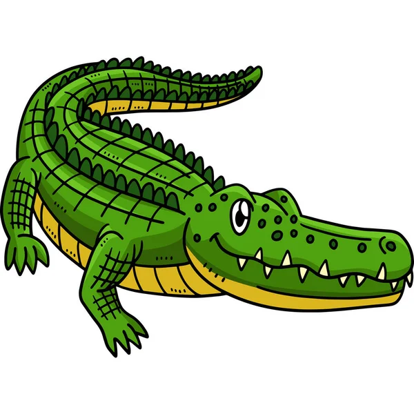 Tämä Sarjakuva Clipart Näyttää Äiti Krokotiili Kuvitus — vektorikuva