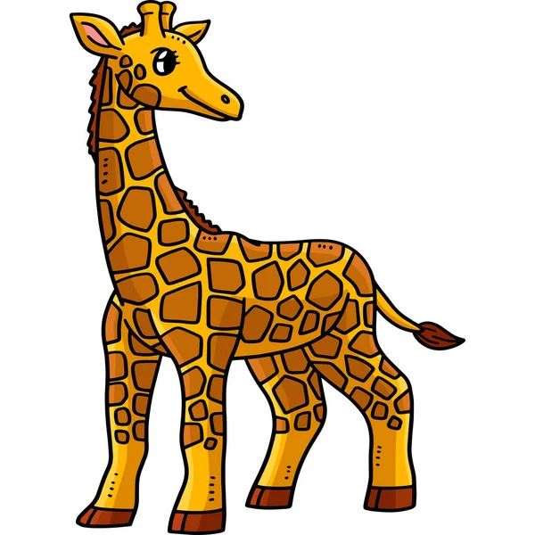 Tento Kreslený Kliparty Ukazuje Matku Žirafu Ilustraci — Stockový vektor