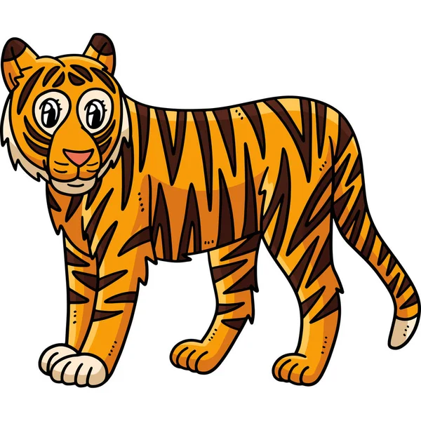 Этой Карикатуре Изображен Тигр Мать — стоковый вектор