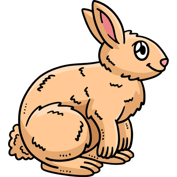 Cartoon Clipart Shows Baby Rabbit Illustration — Stock Vector