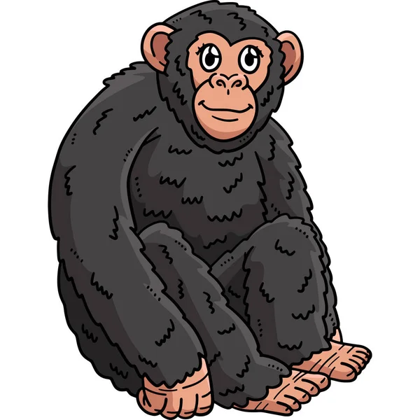 Clipart Dessin Animé Montre Une Illustration Mère Chimpanzé — Image vectorielle