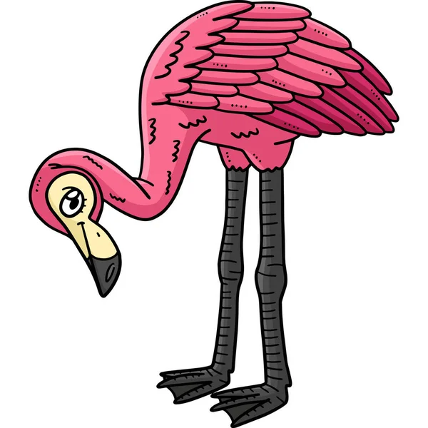 Dieser Cartoon Clip Zeigt Eine Mutter Flamingo Illustration — Stockvektor