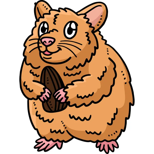 Cartoon Clipart Shows Mother Hamster Illustration — Stock Vector