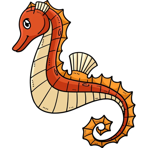 Cuplikan Kartun Ini Menunjukkan Ilustrasi Mother Seahorse - Stok Vektor