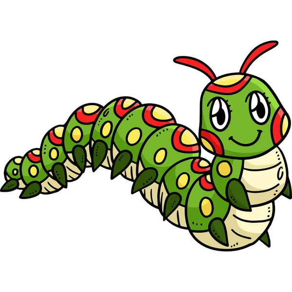 Acest Clip Desene Animate Arată Ilustrație Baby Caterpillar — Vector de stoc