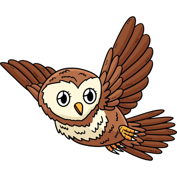 Cartoon Clipart Shows Baby Owl Illustration — Stock Vector