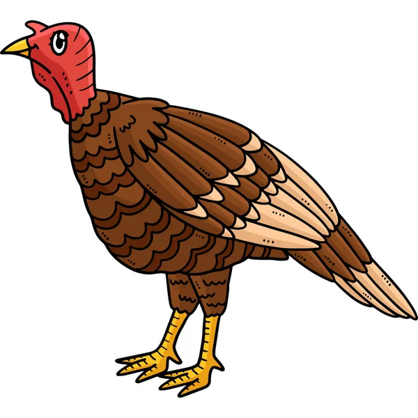 Questa Clipart Cartone Animato Mostra Una Madre Turchia Illustrazione — Vettoriale Stock