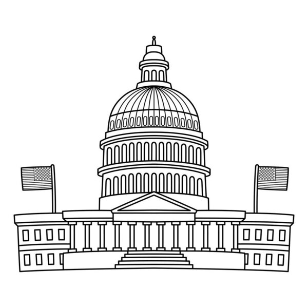 Симпатичный и смешной раскраски страницы 4 июля Капитолий Четвертого. Обеспечивает детям часы раскрашивания. Цвет, эта страница очень проста. Подходит для маленьких детей и малышей.