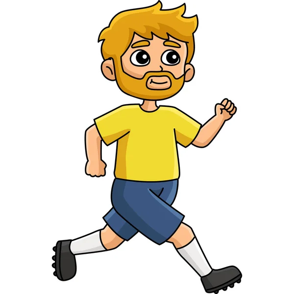 Cuplikan Kartun Ini Menunjukkan Ilustrasi Ayah Berlari - Stok Vektor