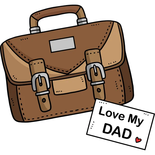 Este Clipart Dos Desenhos Animados Mostra Uma Ilustração Love Dad — Vetor de Stock