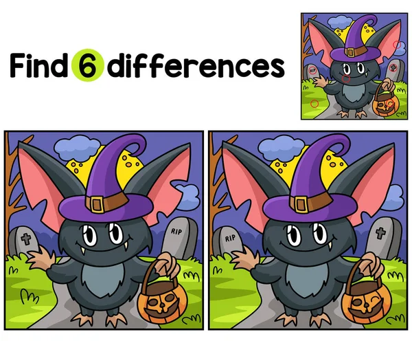 stock vector Find or spot the differences on this Vampire Owl Halloween kids activity page. A funny and educational puzzle-matching game for children.