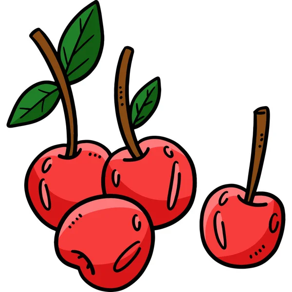 Dieser Cartoon Clip Zeigt Eine Kirschfrucht Illustration — Stockvektor