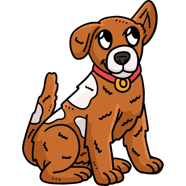 Este Clipart Dos Desenhos Animados Mostra Uma Ilustração Cão — Vetor de Stock