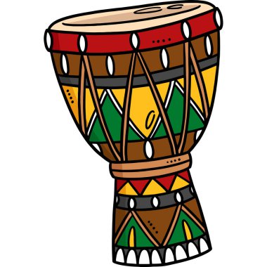 Bu karikatür bir Djembe illüstrasyonunu gösteriyor