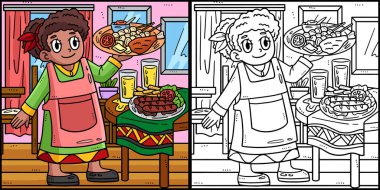 Bu boyama sayfasında Haziran 'ın Afro-Amerikan Gıda Kutlamaları var. Bu illüstrasyonun bir tarafı renkli ve çocuklar için bir ilham kaynağı.