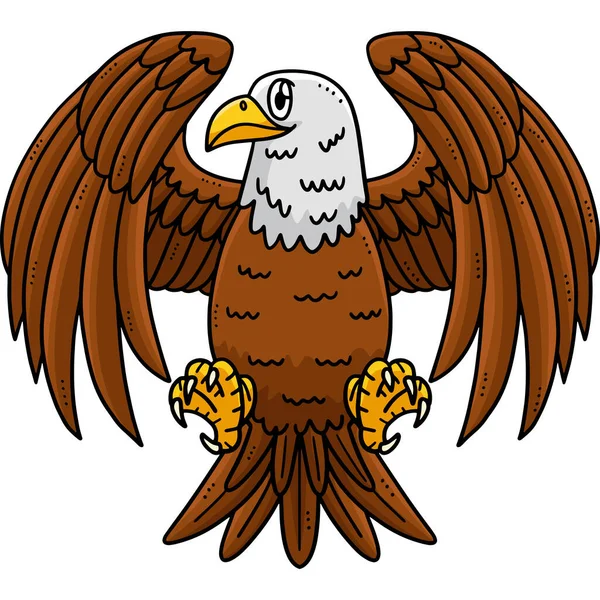 Cartoon Clipart Shows American Eagle Illustration — Stock Vector