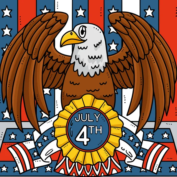 Este Clipart Dibujos Animados Muestra Águila Americana Con Una Ilustración — Vector de stock