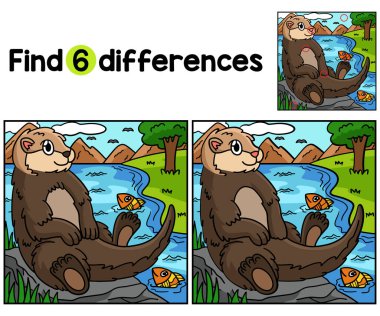 Bu Su Samuru Çocukları aktivite sayfasındaki farklılıkları bul ya da bul. Çocuklar için eğlenceli ve eğitici bir bulmaca eşleştirme oyunu.