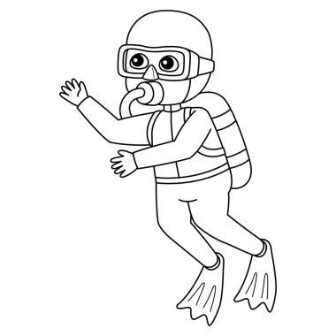 Bir erkek dalgıcın sevimli ve komik renkli sayfası. Çocuklar için saatlerce boyama eğlencesi sağlıyor. Renk, bu sayfa çok kolay. Küçük çocuklar ve yeni yürümeye başlayanlar için uygun..