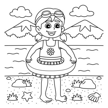 Mayo giymiş bir kızın şirin ve komik renkli bir sayfası. Çocuklar için saatlerce boyama eğlencesi sağlıyor. Renk, bu sayfa çok kolay. Küçük çocuklar ve yeni yürümeye başlayanlar için uygun..