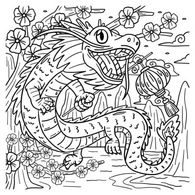 Ejderha fenerinin sevimli ve komik renkli sayfası. Çocuklar için saatlerce boyama eğlencesi sağlıyor. Renk, bu sayfa çok kolay. Küçük çocuklar ve yeni yürümeye başlayanlar için uygun..