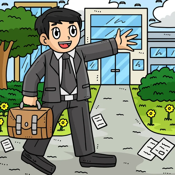 Dieser Cartoon Clip Zeigt Eine Illustration Eines Büroangestellten — Stockvektor