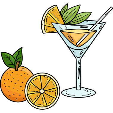 Bu karikatür parçası bir Orange Cocktail illüstrasyonunu gösterir.