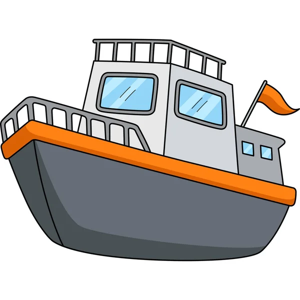 Cartoon Clipart Shows Yacht Illustration — Stock Vector