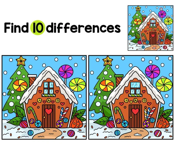 Noel Zencefilli Çocuklar aktivite sayfasındaki farklılıkları bul ya da bul. Çocuklar için eğlenceli ve eğitici bir bulmaca eşleştirme oyunu.