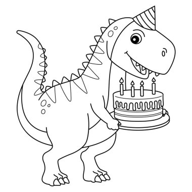 Mutlu Yıllar yazan bir T-Rex 'in şirin ve komik renkli sayfası. Çocuklar için saatlerce boyama eğlencesi sağlıyor. Renk, bu sayfa çok kolay. Küçük çocuklar ve yeni yürümeye başlayanlar için uygun..
