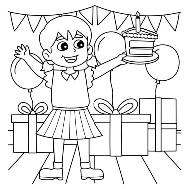 Mutlu Yıllar Pastası Tutan Bir Kız 'ın şirin ve komik renkli sayfası. Çocuklar için saatlerce boyama eğlencesi sağlıyor. Renk, bu sayfa çok kolay. Küçük çocuklar ve yeni yürümeye başlayanlar için uygun..