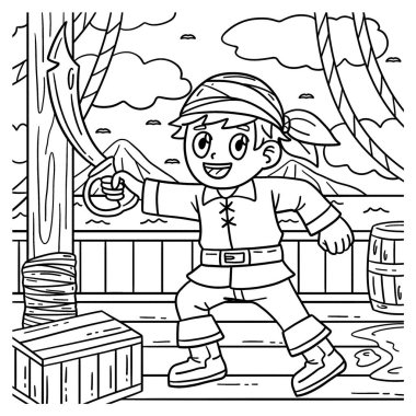 Pirate Holding Cutlass 'ın sevimli ve komik renkli sayfası. Çocuklar için saatlerce boyama eğlencesi sağlıyor. Renk, bu sayfa çok kolay. Küçük çocuklar ve yeni yürümeye başlayanlar için uygun..