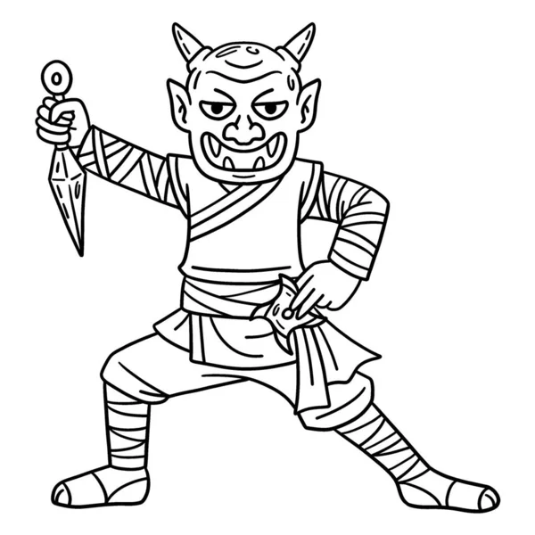Desenho de Ninja com Ninjato para colorir