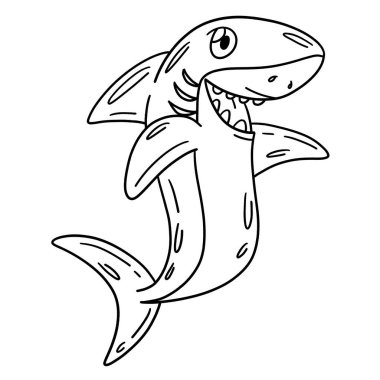 Happy Shark 'ın şirin ve komik renkli sayfası. Çocuklar için saatlerce boyama eğlencesi sağlıyor. Renklendirmek için, bu sayfa çok kolaydır. Küçük çocuklar ve yeni yürümeye başlayanlar için uygun..