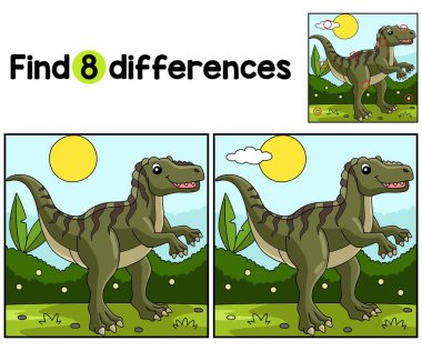 Fukuiraptor Dinozor Çocuklar aktivite sayfasındaki farklılıkları bul ya da gözlemle. Çocuklar için eğlenceli ve eğitici bir bulmaca eşleştirme oyunudur..