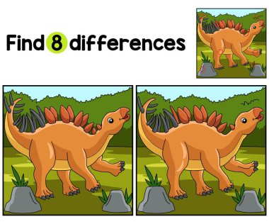 Kentrosaurus Dinozor Çocuklar aktivite sayfasındaki farklılıkları bul ya da gözlemle. Çocuklar için eğlenceli ve eğitici bir bulmaca eşleştirme oyunudur..