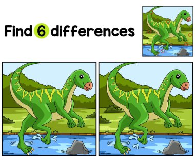Qantassaurus Dinozor Çocuklar aktivite sayfasındaki farklılıkları bul ya da gözlemle. Çocuklar için eğlenceli ve eğitici bir bulmaca eşleştirme oyunudur..