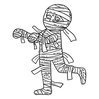 Zombi mumyasının sevimli ve komik renkli bir sayfası. Çocuklar için saatlerce boyama eğlencesi sağlıyor. Renklendirmek için, bu sayfa çok kolaydır. Küçük çocuklar ve yeni yürümeye başlayanlar için uygun..