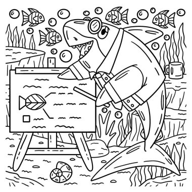 Profesör Köpekbalığı 'nın sevimli ve komik renkli sayfası. Çocuklar için saatlerce boyama eğlencesi sağlıyor. Renklendirmek için, bu sayfa çok kolaydır. Küçük çocuklar ve yeni yürümeye başlayanlar için uygun..