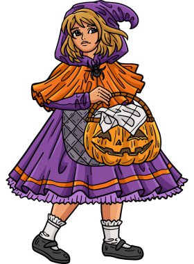 Bu karikatür, Çocuk Tutan Balkabağı Sepeti illüstrasyonunu gösteriyor.