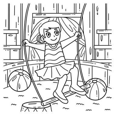 Circus Acrobat ve Trapez 'in sevimli ve komik renkli sayfası. Çocuklar için saatlerce boyama eğlencesi sağlıyor. Renklendirmek için, bu sayfa çok kolaydır. Küçük çocuklar ve yeni yürümeye başlayanlar için uygun.. 
