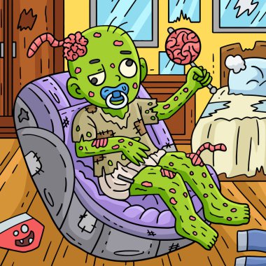 Bu karikatür bir Zombi Bebek illüstrasyonu gösteriyor..