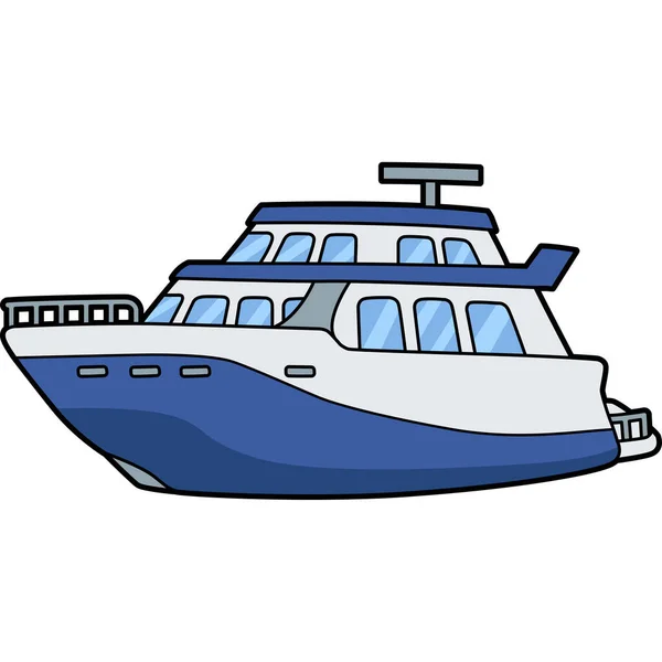 Ten Klipart Kreskówek Pokazuje Ilustrację Pojazdu Jacht — Wektor stockowy