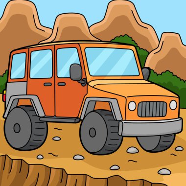 Bu karikatür parçası Off-Road Araç çizimini gösteriyor.